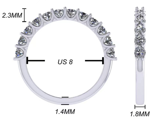 1.2 ct Engagement And Wedding Ring Set 1.93g Weight RD2.7MM Size
