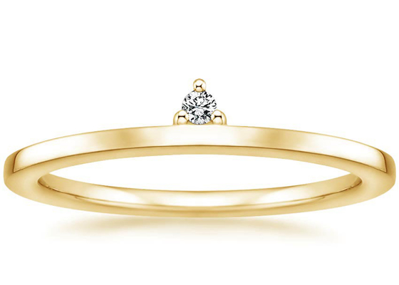 0.02ct 2mm Yellow Gold Solitaire Engagement Ring Claw setting Type