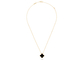 Black Onyx 18k Solid Gold Necklace 10mm Size Prong Setting Type