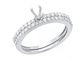 0.52ct Semi Mount Engagement Rings , SI Diamonds 18k White Gold Rings For Bridal