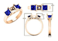 Blue Sapphire Semi Mount Jewelry Square Cut 6×6mm OEM ODM