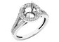 0.9ct Oval Semi Mount Jewelry Ring18K White Gold Material Prong setting Type