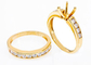 Semi Mount 14k Yellow Gold Engagement Rings 5.23g With 1.8mm Natural Diamond