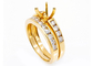 Semi Mount 14k Yellow Gold Engagement Rings 5.23g With 1.8mm Natural Diamond